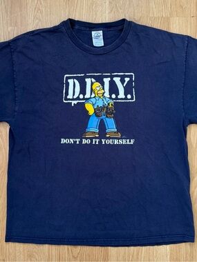 Vintage Simpson Homer DIY Don’t Do It Yourself T-Shirt XL Delta